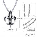 Fashionable Stainless Steel Silver Iris Pendant Jewelry